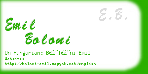 emil boloni business card